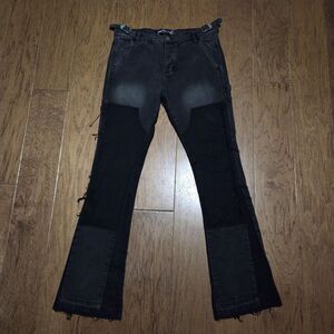Valabasas Jeans Men's 36 Stacked Distressed Ripped Streetwear Double Knee